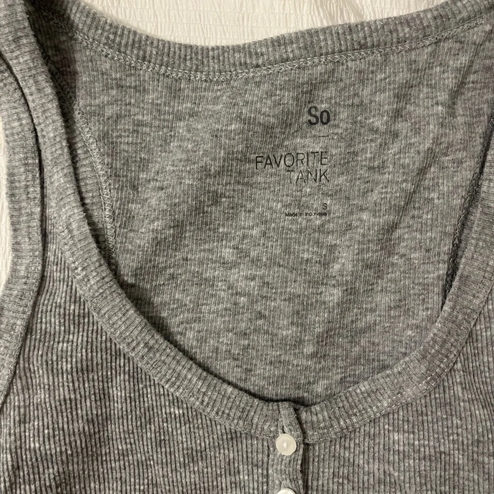 Grey Soft Ribbed Tank - Picture 2 of 2